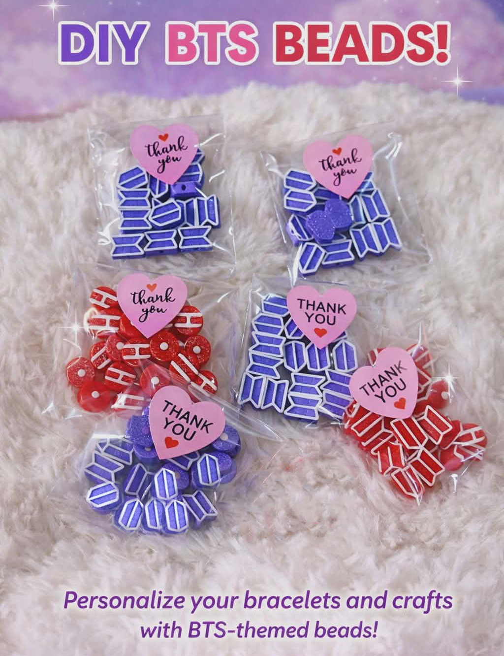 DIY BTS Beads 3D Printed for Bracelets