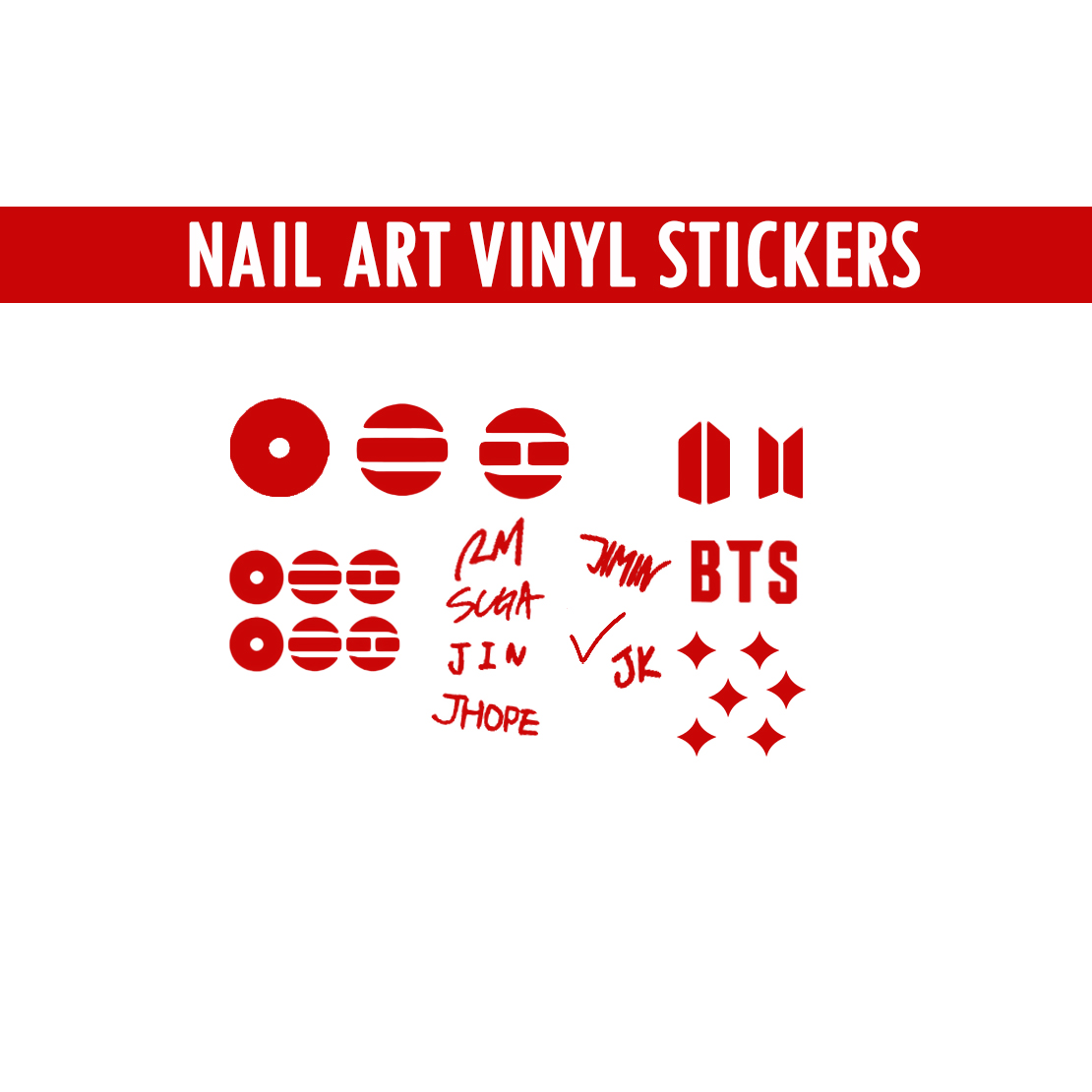BTS Nail Art Vinyl Sticker Arirang Theme