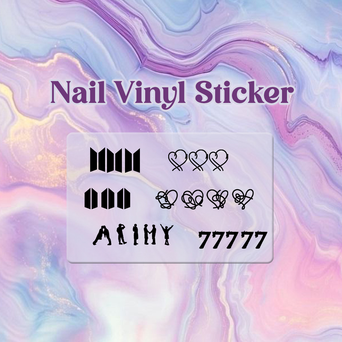 BTS Nail Art Stickers Vinyl Waterproof Decals